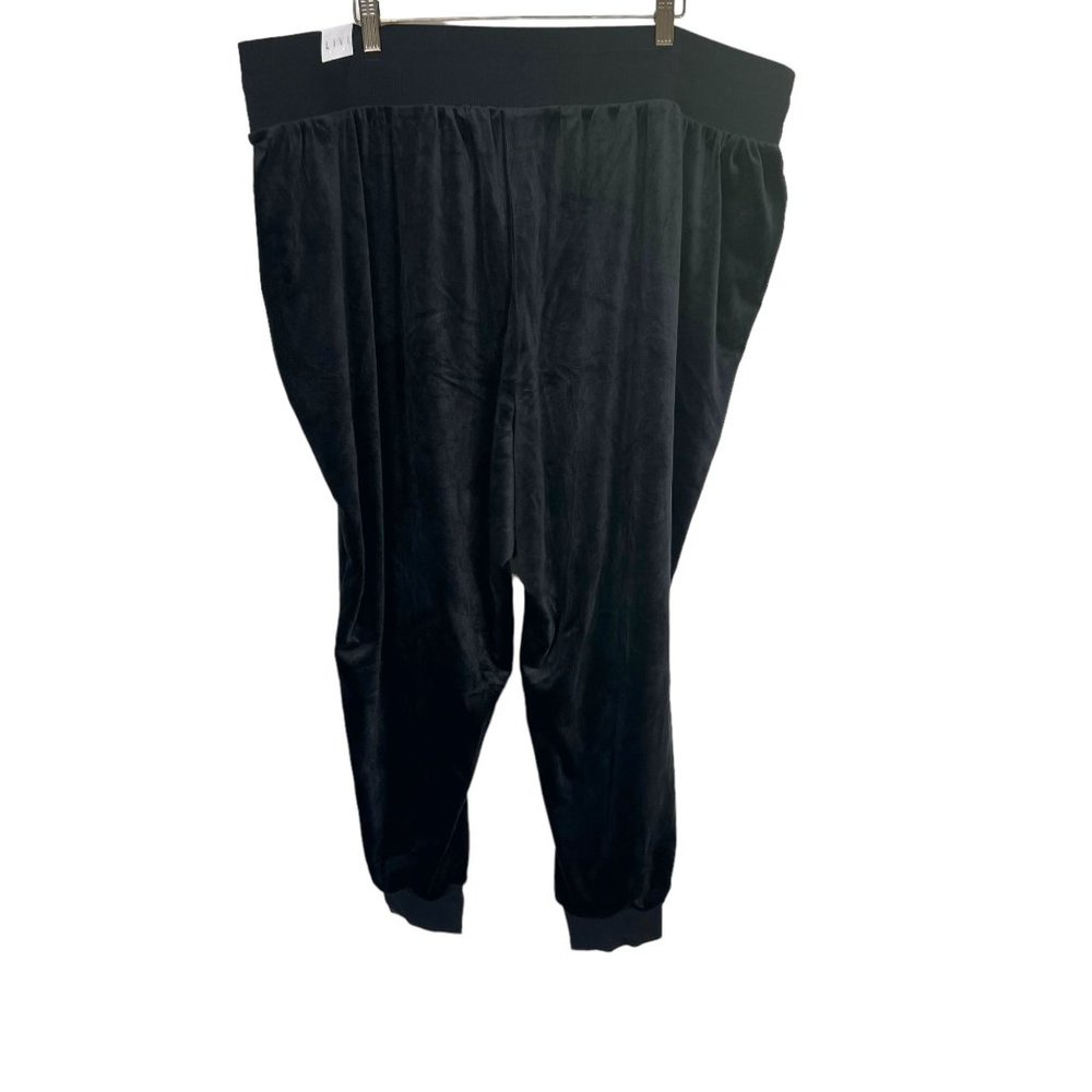 NWT LIVI Black Velour High Rise Pull On Jogger Pants 26 28 - Picture 4 of 12